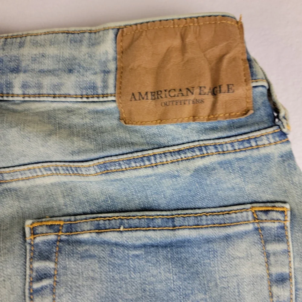 American Eagle Mens Extreme Flex Slim Straight Acid Wash Jeans Blue 29x32 4202